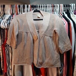 American Rag Tan Short Sleeve Cardigan